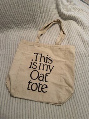 Chiobani “This is my Oat tote" Canvas farmers market Tote - Natural